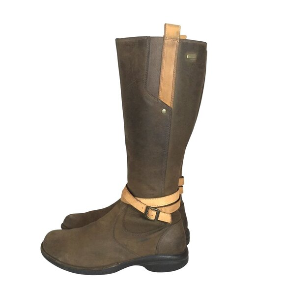 MERRELL Womens Brown Leather Knee High Riding Boots 9/40 Waterproof Side Zip - Picture 5 of 13